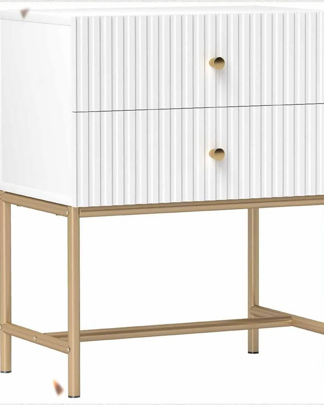 HOMCOM Modern Bedside Table - 2 Drawers for Stylish Bedrooms