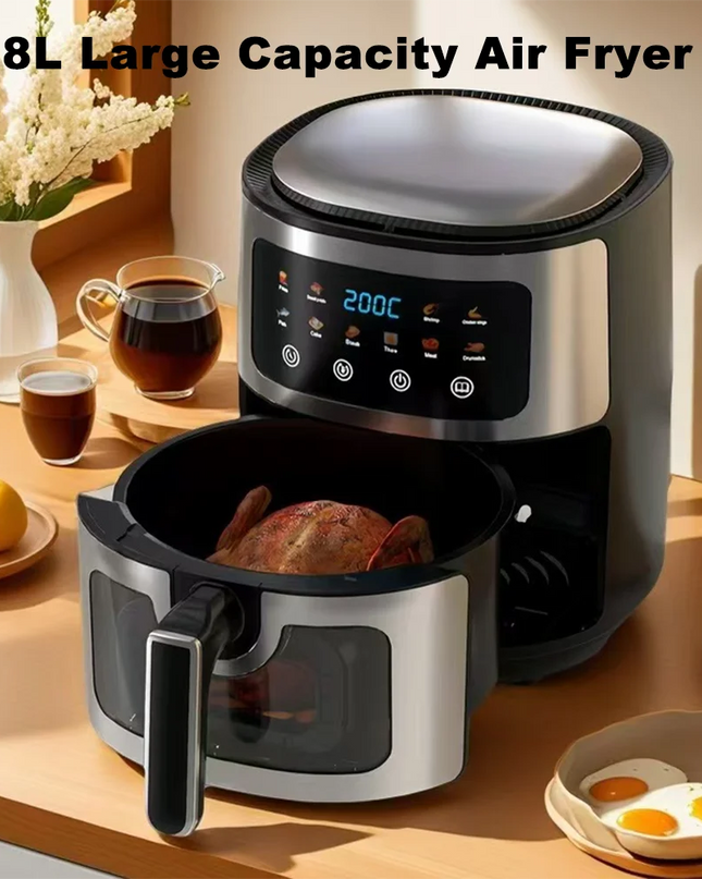 8L Visual Air Fryer - Digital Control, Healthy Oil-Free Cooking