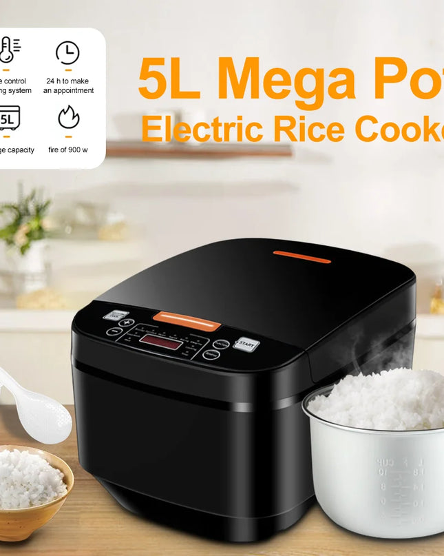 FGRYB 5L Electric Rice Cooker - Multi-functional & Non-Stick LCD