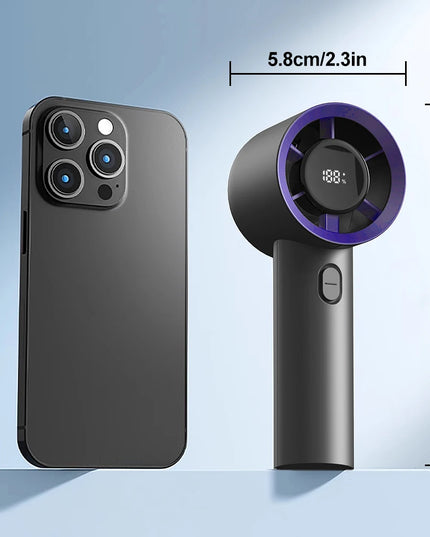 FGRYB Portable USB Rechargeable Handheld Fan - 5 Speeds, Digital Display