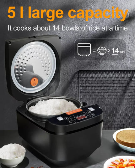 FGRYB 5L Electric Rice Cooker - Multi-functional & Non-Stick LCD