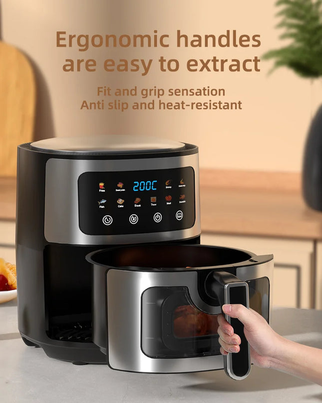 8L Visual Air Fryer - Digital Control, Healthy Oil-Free Cooking