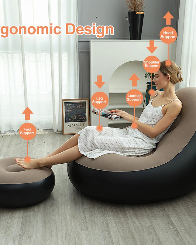 FGRYB Portable Inflatable Lazy Sofa - Indoor/Outdoor Bean Bag Chair