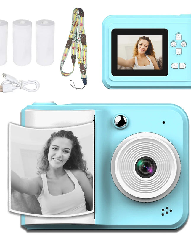 FGRYBC Kids Instant Print Camera - Portable Selfie Toy for Ages 3-14
