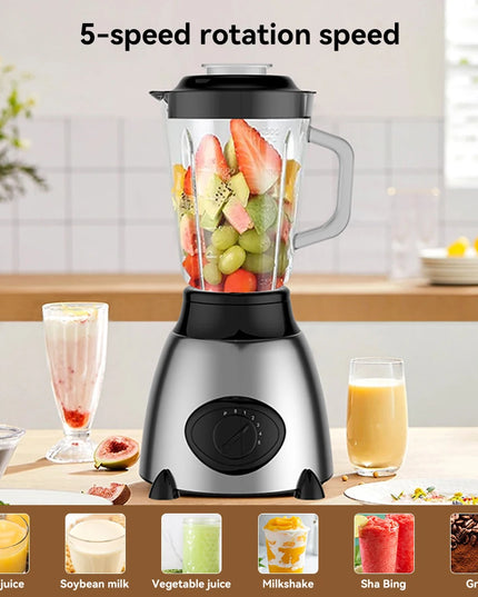 FGRYB 1.5L 850W Blender - Dual Blades, Ice Crusher & Juicer