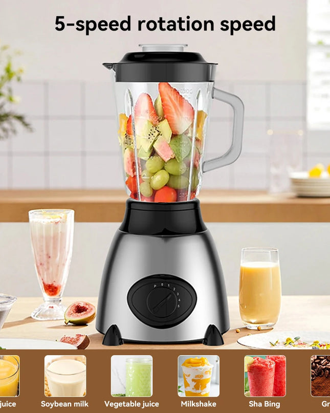 FGRYB 1.5L 850W Blender - Dual Blades, Ice Crusher & Juicer