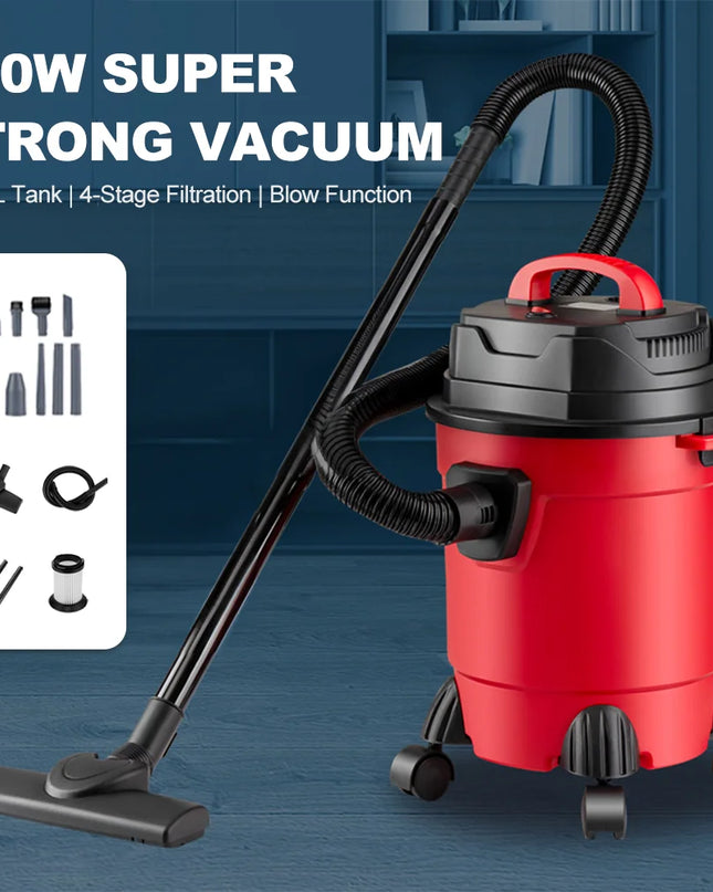 FGRYB 15L Dry/Wet Dust Vacuum Cleaner - Handheld, 4m Cord