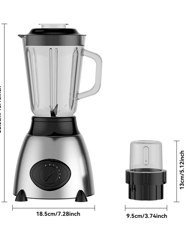 FGRYB 1.5L 850W Blender - Dual Blades, Ice Crusher & Juicer