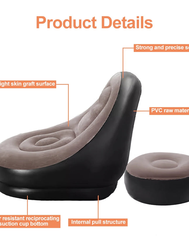 FGRYB Portable Inflatable Lazy Sofa - Indoor/Outdoor Bean Bag Chair