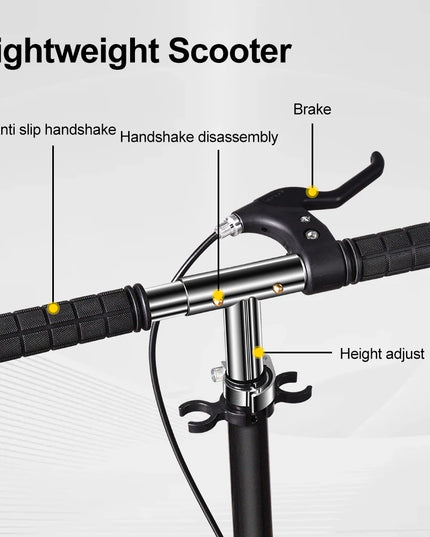 Foldable Commuter Scooter - Adjustable Height for Kids and Adults