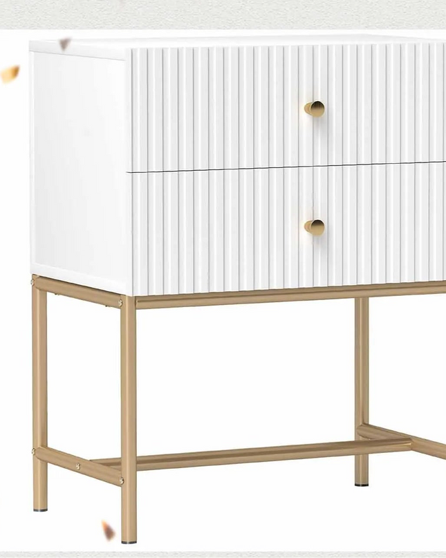 HOMCOM Modern Bedside Table - 2 Drawers for Stylish Bedrooms