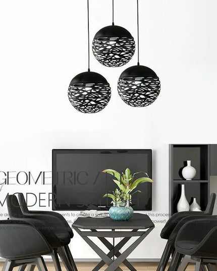 Modern Retro Hollow Carved Chandelier - LED Pendant Light for Rooms