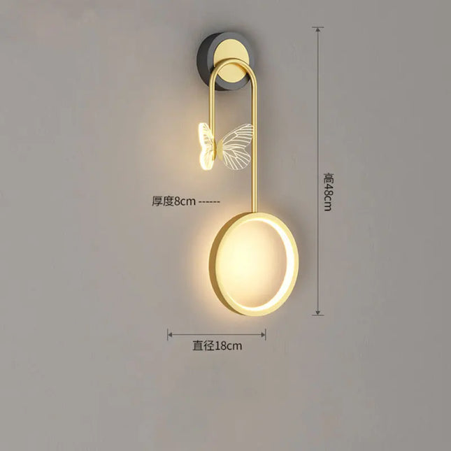 Modern Golden Butterfly LED Wall Lamp - Stylish Home Decoration