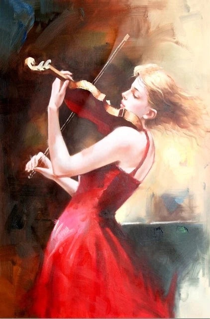 Modern Ballet Dancer Canvas Painting - Unframed Wall Art for Girls