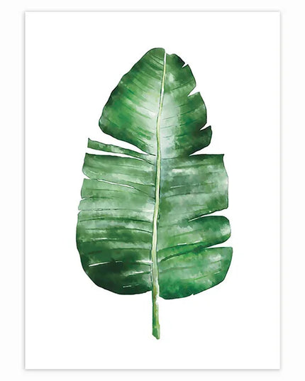 Tropical Plant Canvas Wall Art - Nordic Green Leaves for Home Decor