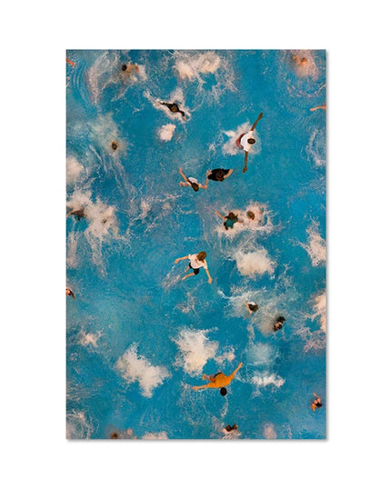Nordic Blue Aerial Photography Canvas Print - Summer Pool Wall Art