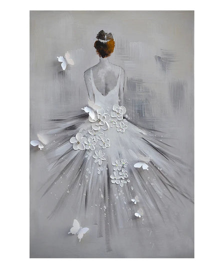 Modern Ballet Dancer Canvas Painting - Unframed Wall Art for Girls