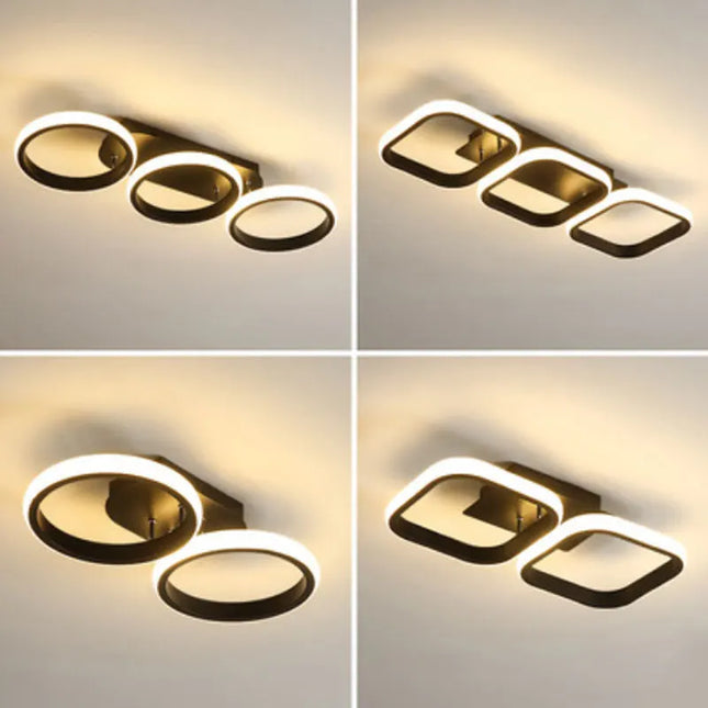 Modern LED Ceiling Lamp - Rectangular, Creative Design for Rooms