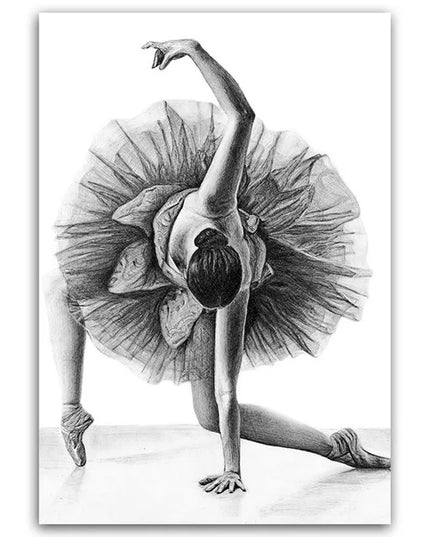 Modern Ballet Dancer Canvas Painting - Unframed Wall Art for Girls