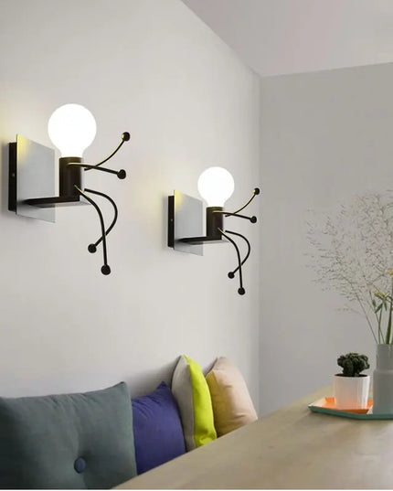 Creative Iron Wall Sconce Lamp - LED Light for Kids' Room