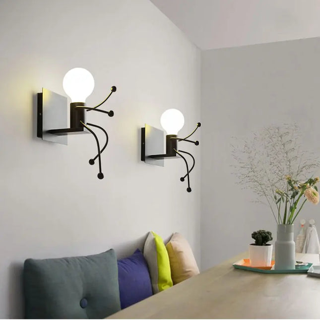 Creative Iron Wall Sconce Lamp - LED Light for Kids' Room
