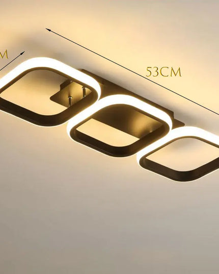 Modern LED Ceiling Lamp - Rectangular, Creative Design for Rooms