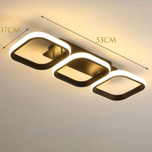 Modern LED Ceiling Lamp - Rectangular, Creative Design for Rooms