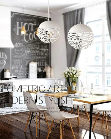 Modern Retro Hollow Carved Chandelier - LED Pendant Light for Rooms