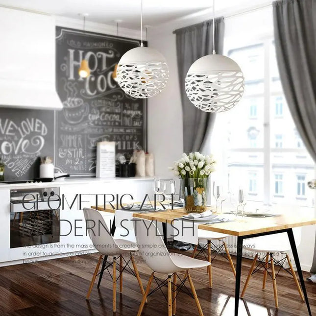 Modern Retro Hollow Carved Chandelier - LED Pendant Light for Rooms