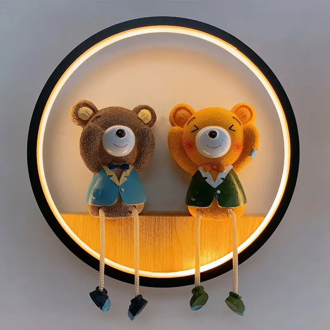 Modern Minimalist LED Cartoon Wall Lamp - Creative Bedside Décor