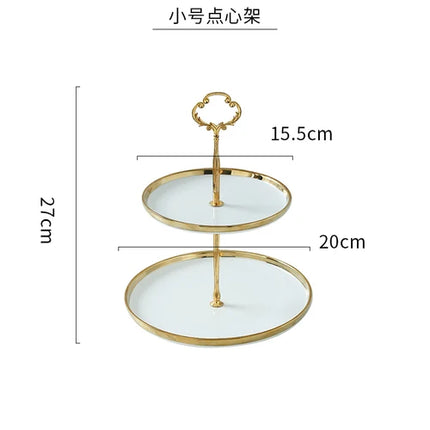 Creative White Gold-Plated Cake Stand - Multi-Layer Dessert Tray