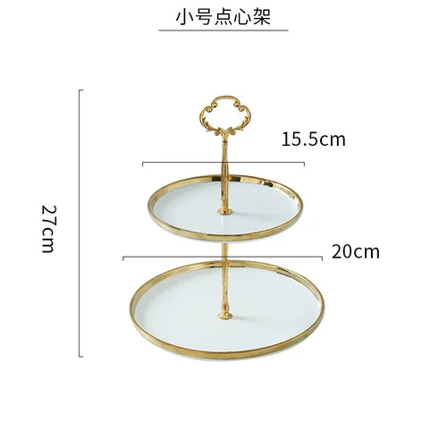 Creative White Gold-Plated Cake Stand - Multi-Layer Dessert Tray