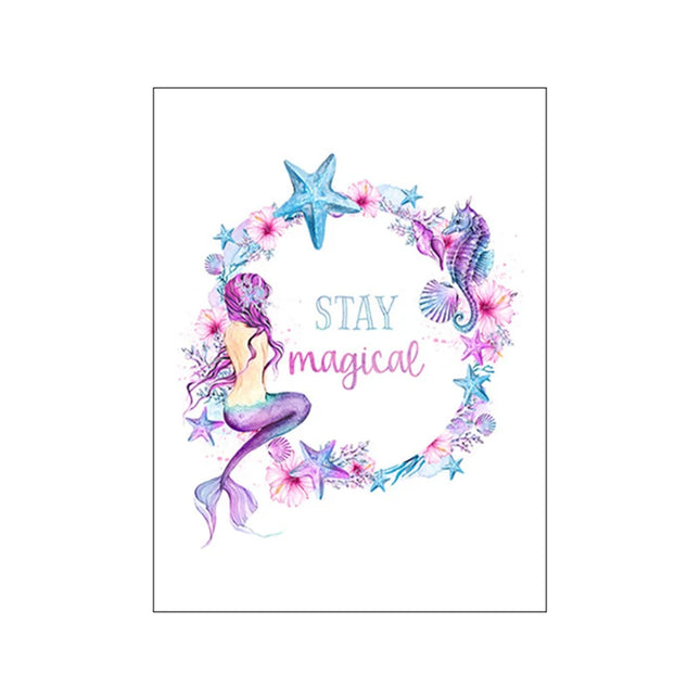 Starfish Hippocampus Mermaid Canvas Poster - Nordic Wall Art Decor