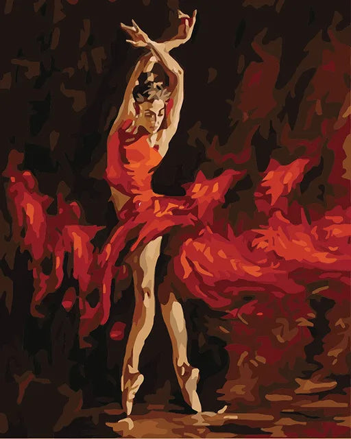 Modern Ballet Dancer Canvas Painting - Unframed Wall Art for Girls