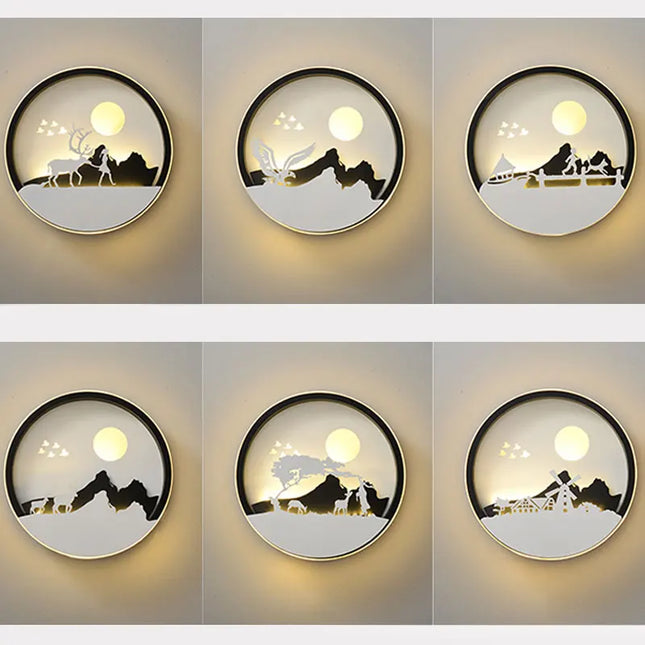 Modern Black & White LED Wall Lamp - Sleek Indoor Lighting Solution