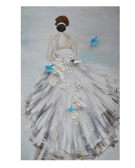Modern Ballet Dancer Canvas Painting - Unframed Wall Art for Girls