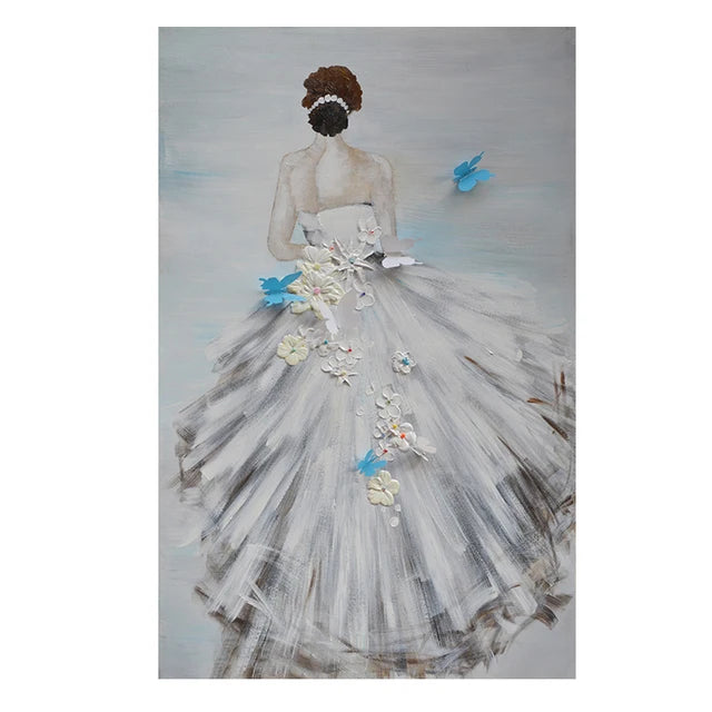 Modern Ballet Dancer Canvas Painting - Unframed Wall Art for Girls