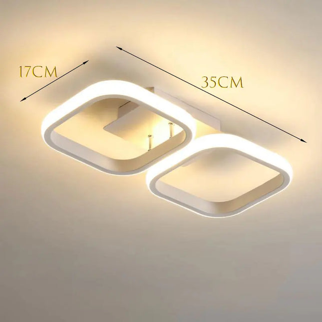 Modern LED Ceiling Lamp - Rectangular, Creative Design for Rooms