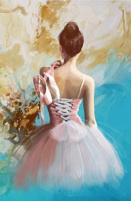 Modern Ballet Dancer Canvas Painting - Unframed Wall Art for Girls