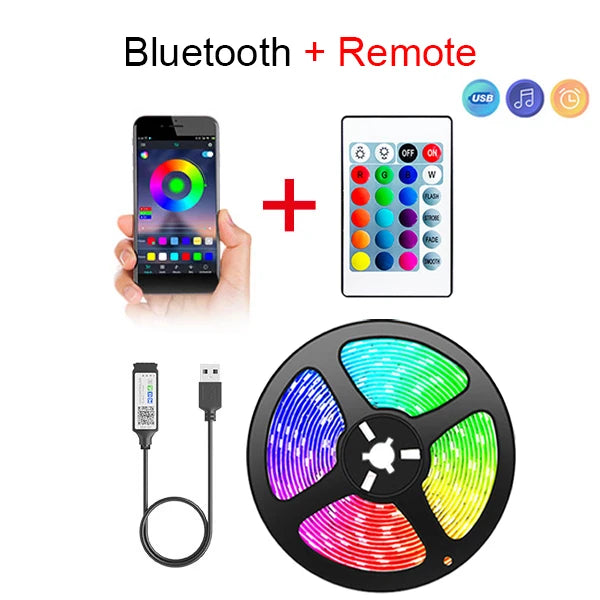 Mikenoon RGB LED Strip Light - Flexible Self-Adhesive 5V Tape