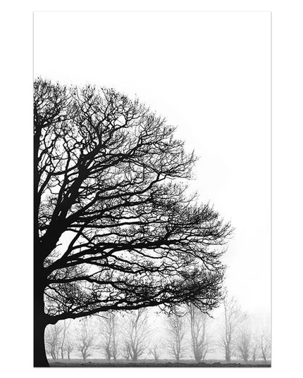 Black and White Winter Tree Wall Art - Scandinavian Style Canvas Print
