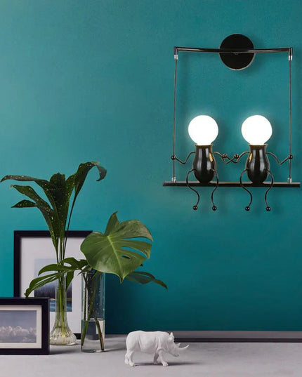 Creative Iron Wall Sconce Lamp - LED Light for Kids' Room