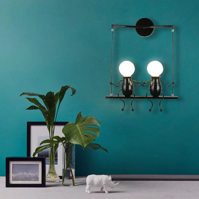 Creative Iron Wall Sconce Lamp - LED Light for Kids' Room