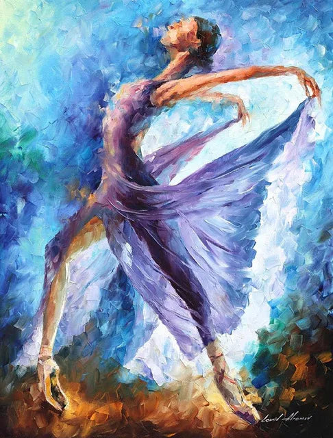 Modern Ballet Dancer Canvas Painting - Unframed Wall Art for Girls