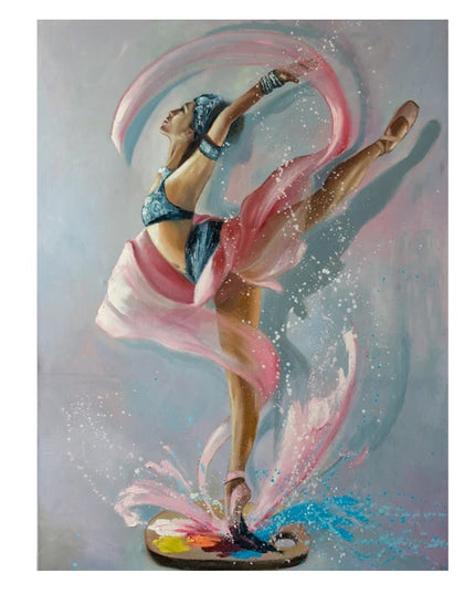 Modern Ballet Dancer Canvas Painting - Unframed Wall Art for Girls