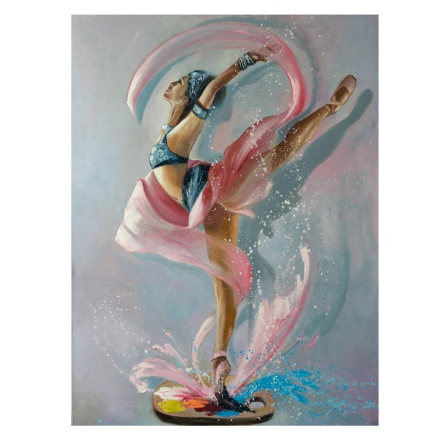 Modern Ballet Dancer Canvas Painting - Unframed Wall Art for Girls
