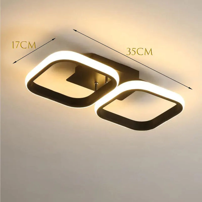 Modern LED Ceiling Lamp - Rectangular, Creative Design for Rooms
