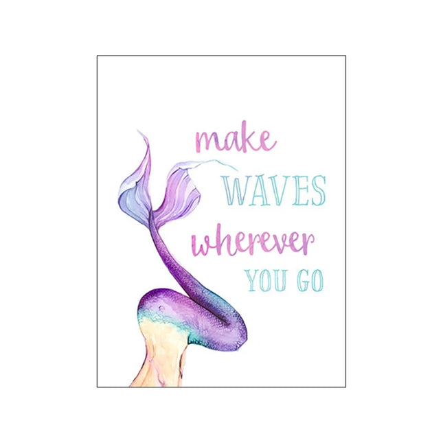 Starfish Hippocampus Mermaid Canvas Poster - Nordic Wall Art Decor