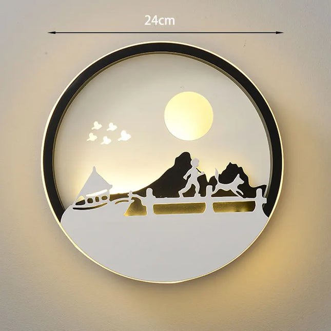 Modern Black & White LED Wall Lamp - Sleek Indoor Lighting Solution