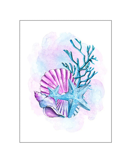 Starfish Hippocampus Mermaid Canvas Poster - Nordic Wall Art Decor